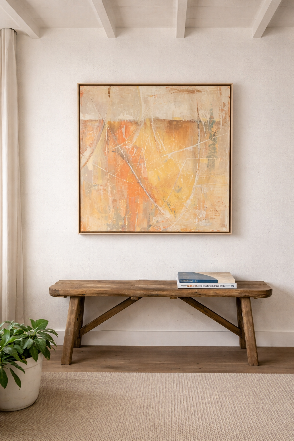 Cuadro TERRACOTA – composición abstracta en tonos cálidos y naturales, 90×90 cm